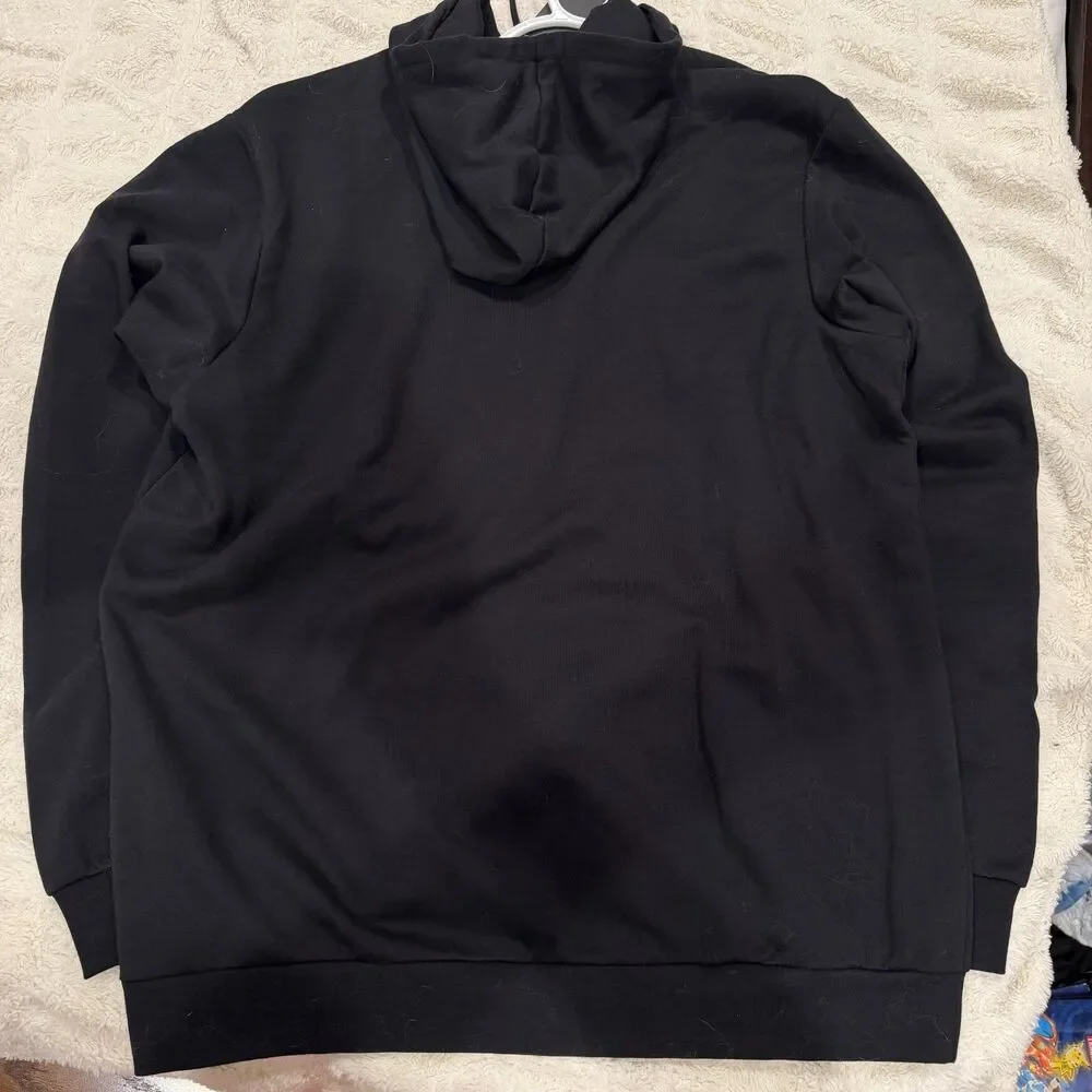 adidas Essentials Feelcozy Fleece Hoodie Men’s XL Black White NWT GV5294